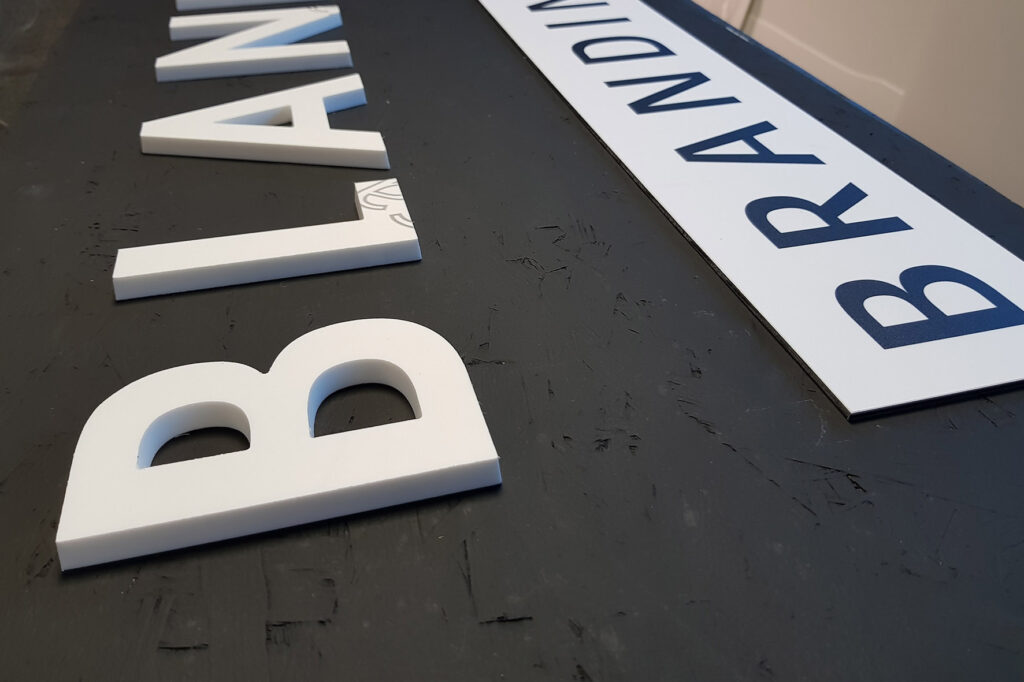 3d cut lettering in acrylic
