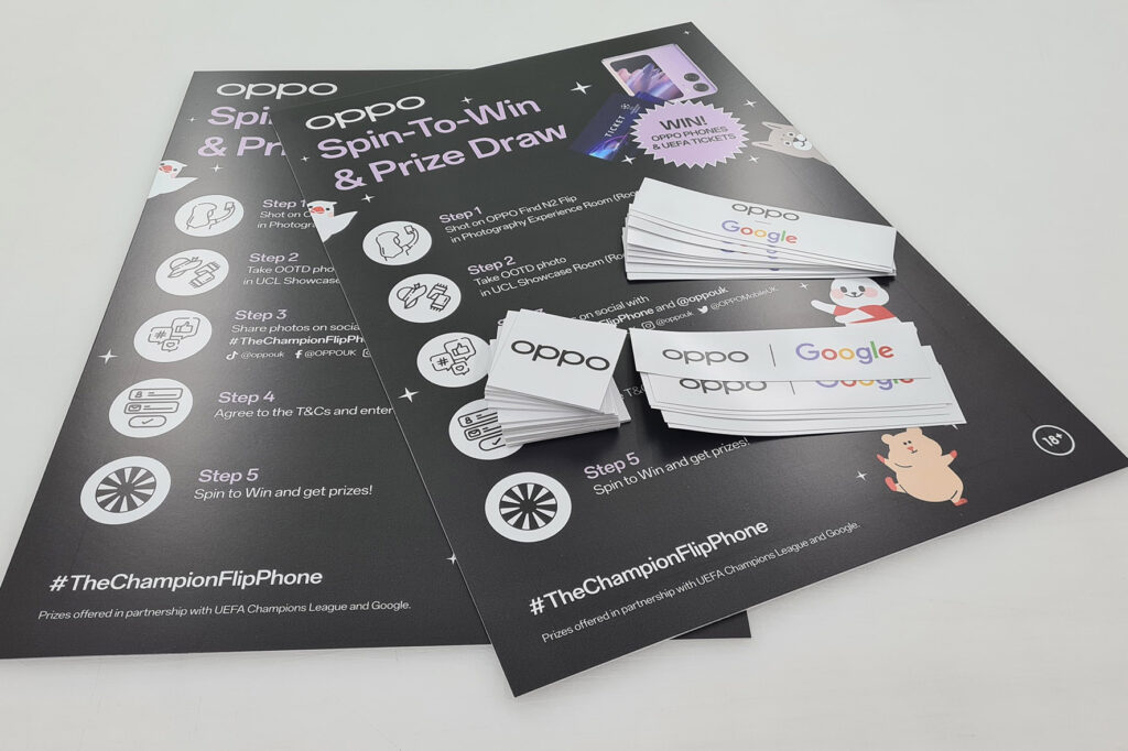 Posters and stickers printed for Oppo