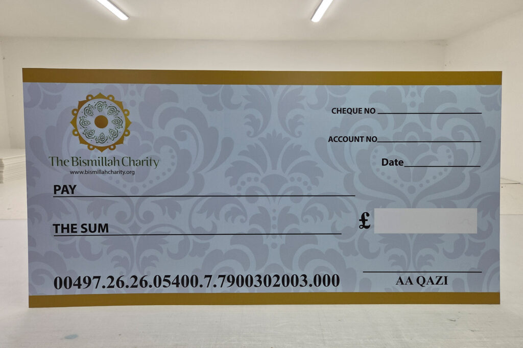 Charity Cheque created same day for customer