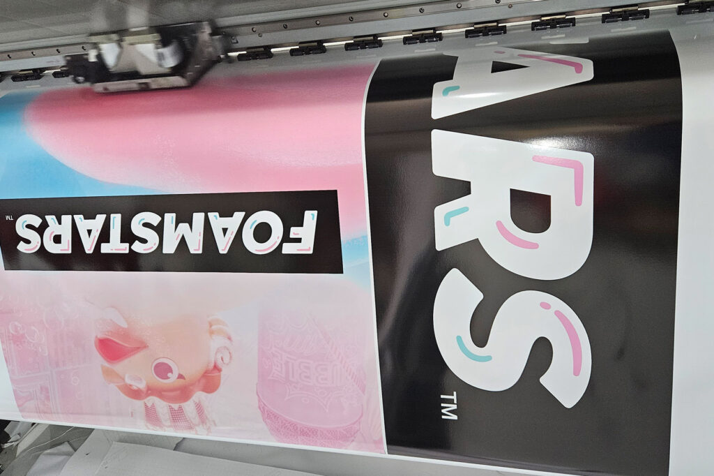 Printer showing event signage printing