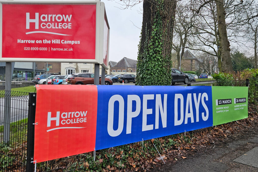Harrow College Open Days announcement banner