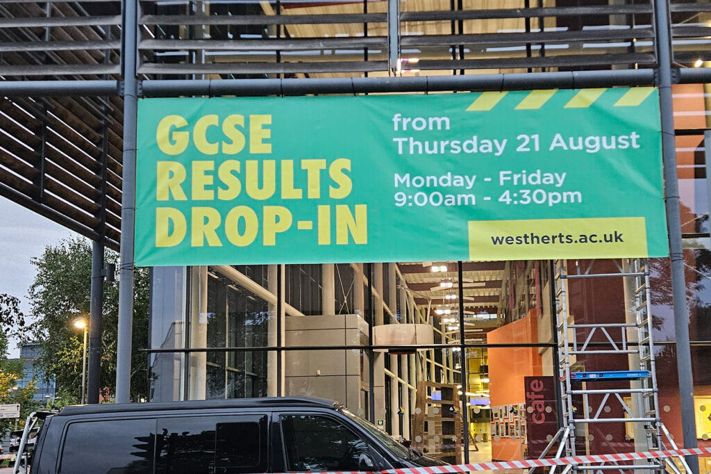 Large banners available same day on our 3.2m wide printer