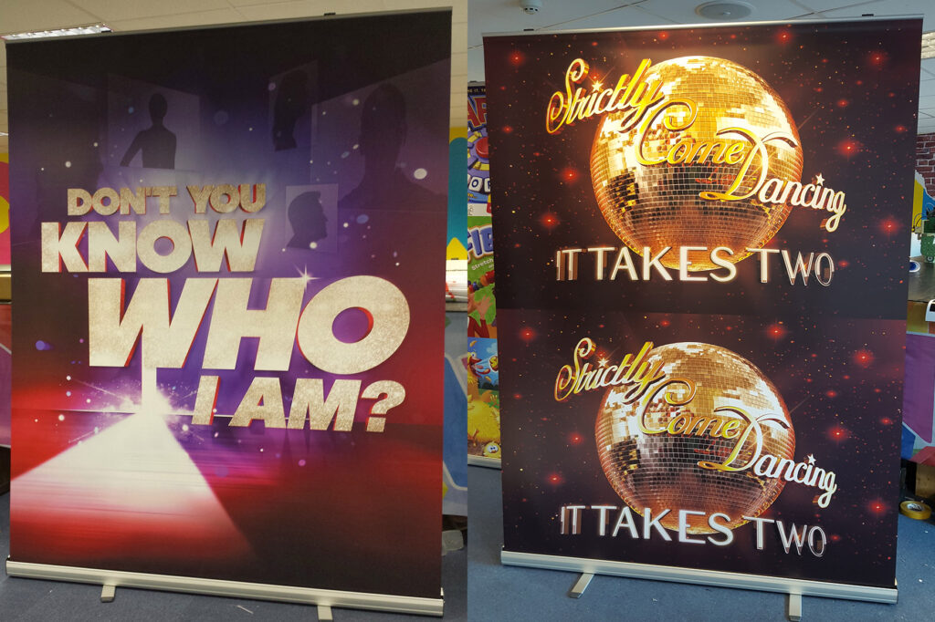 roller banners produced for BBC and ITV