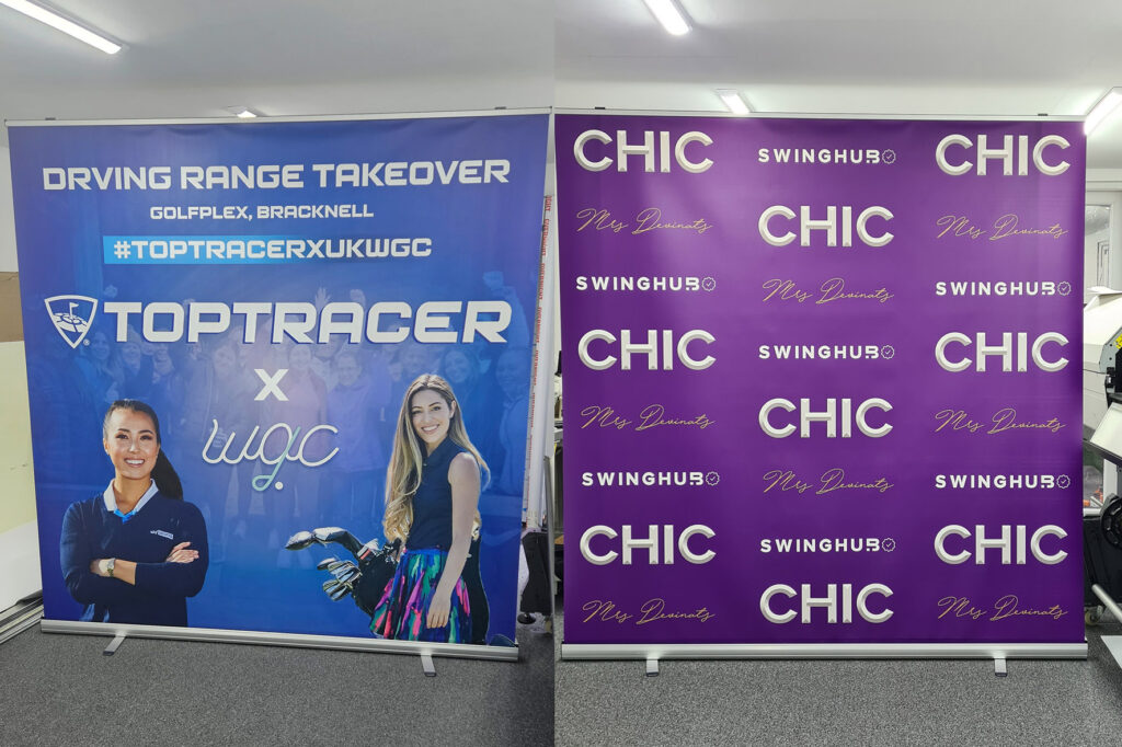 2m wide roller banners for use at events