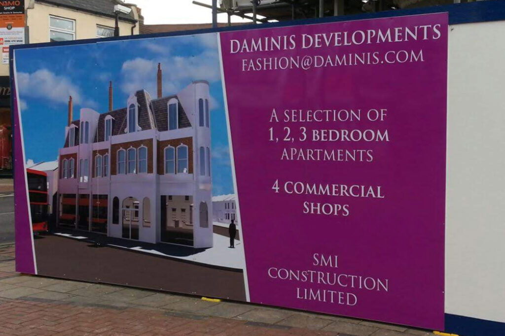 Dibond hoarding panel installation