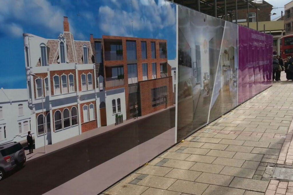 mutli panel hoarding job on site