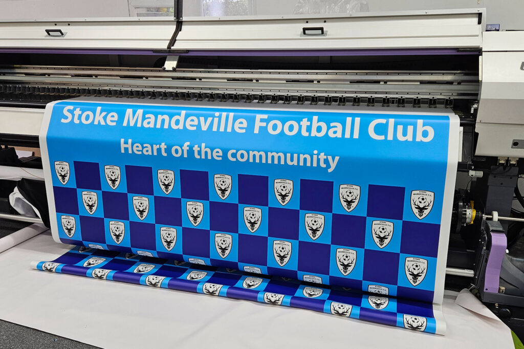 PVC banner printing for Stoke Mandeville Football Club in Aylesbury