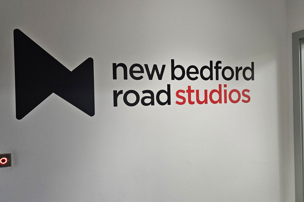 printed and cut vinyl applied to a wall