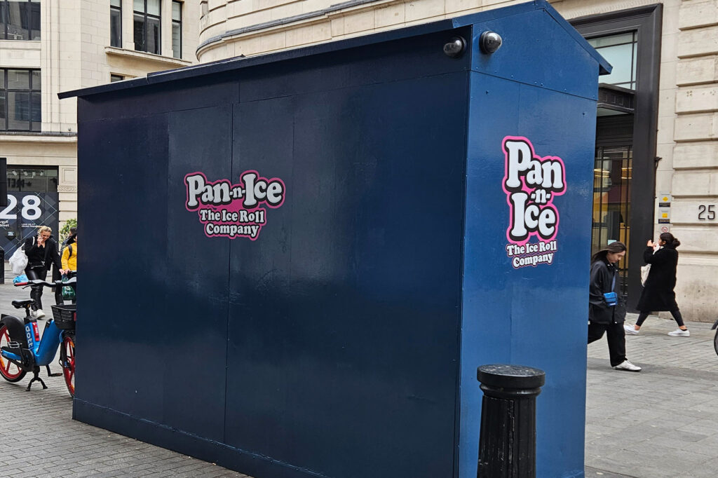 printed and cut vinyl applied to a catering unit