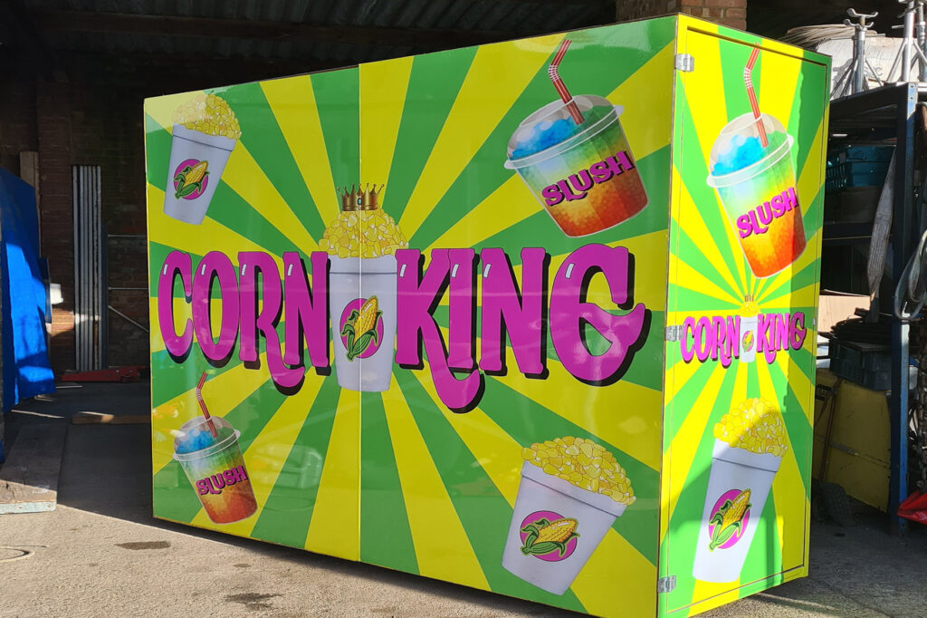 catering unit wrapped in printed vinyl