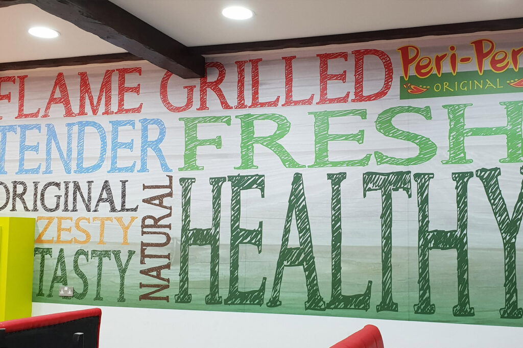 custom wallpaper printed and fitted to a restaurant