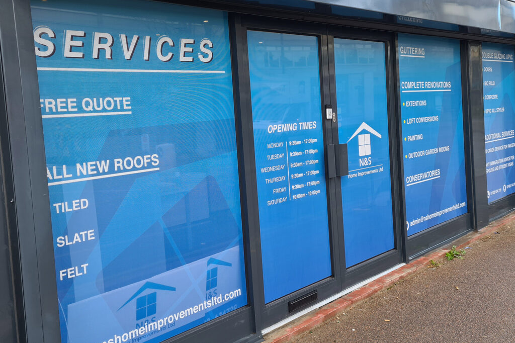 Shop windows fully fitted in one way vision vinyl