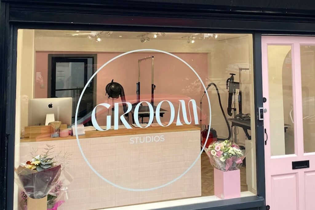 Cut vinyl window graphics in Aylesbury for a dog grooming shop